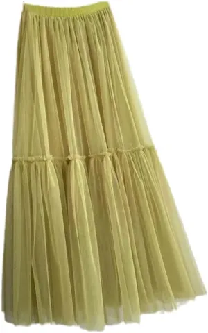 Women Petticoat Tulle Skirt Vintage Midi Skirts Pleated Soft Mesh Skirts Womens Bridesmaid Wedding Women's Skirts