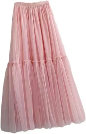 Women Petticoat Tulle Skirt Vintage Midi Skirts Pleated Soft Mesh Skirts Womens Bridesmaid Wedding Women's Skirts