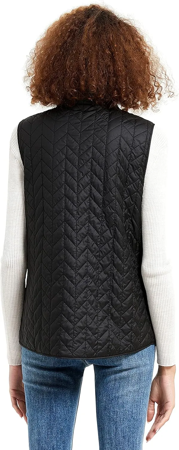 Women's Autumn Winter Reversible Vest Light Weight Stand Collar cotton Quilted