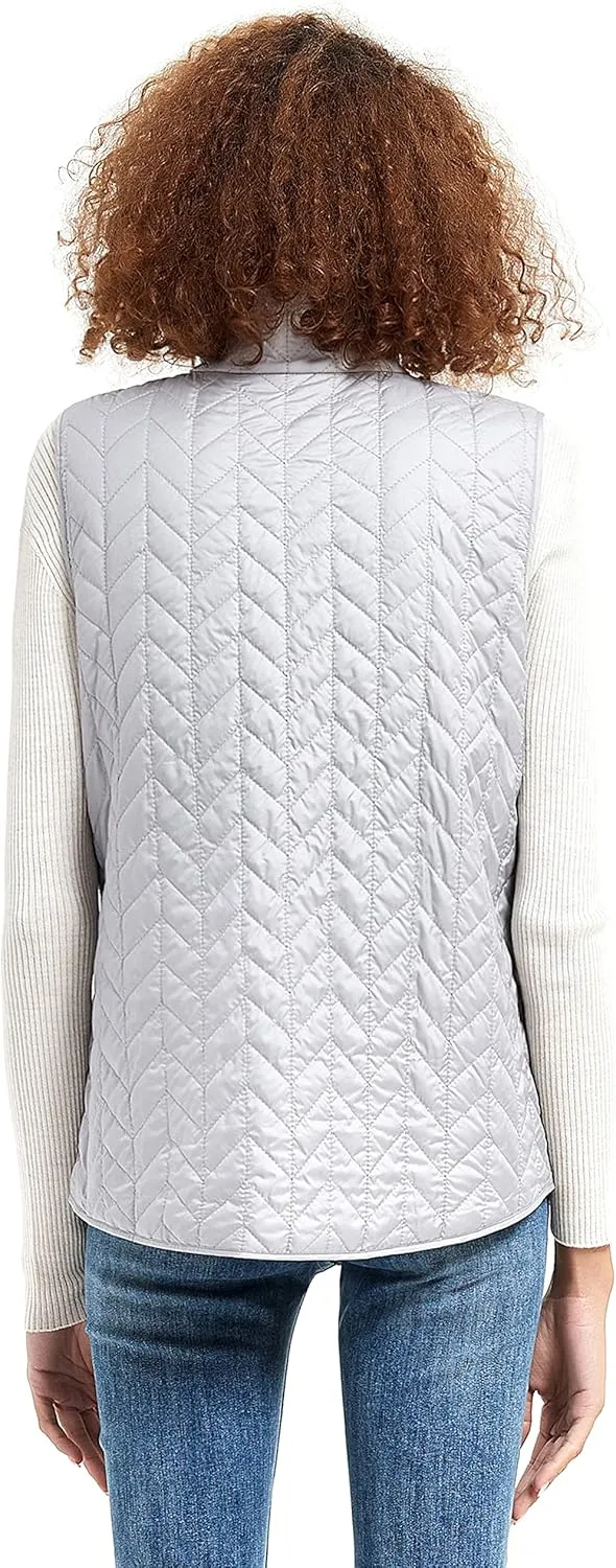 Women's Autumn Winter Reversible Vest Light Weight Stand Collar cotton Quilted
