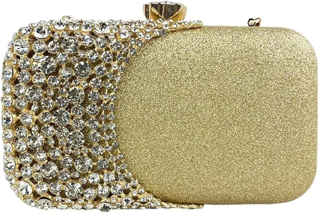 Women's Bling Crystal Clutch Purse | Elegant Rhinestone Hand Bag for Bridal, Wedding, Party