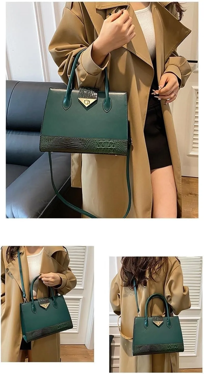 Women's Crocodile Tote Bag One-shoulder Straddle Handbag