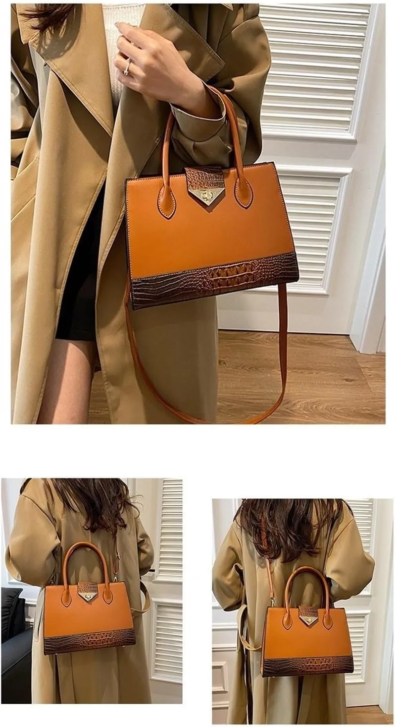 Women's Crocodile Tote Bag One-shoulder Straddle Handbag