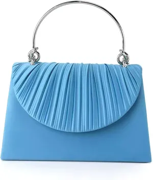 Women's Evening Handbags, Elegant Pleated Clutch Purse for Formal Prom Tea Party Wedding guest Cocktail Night Date