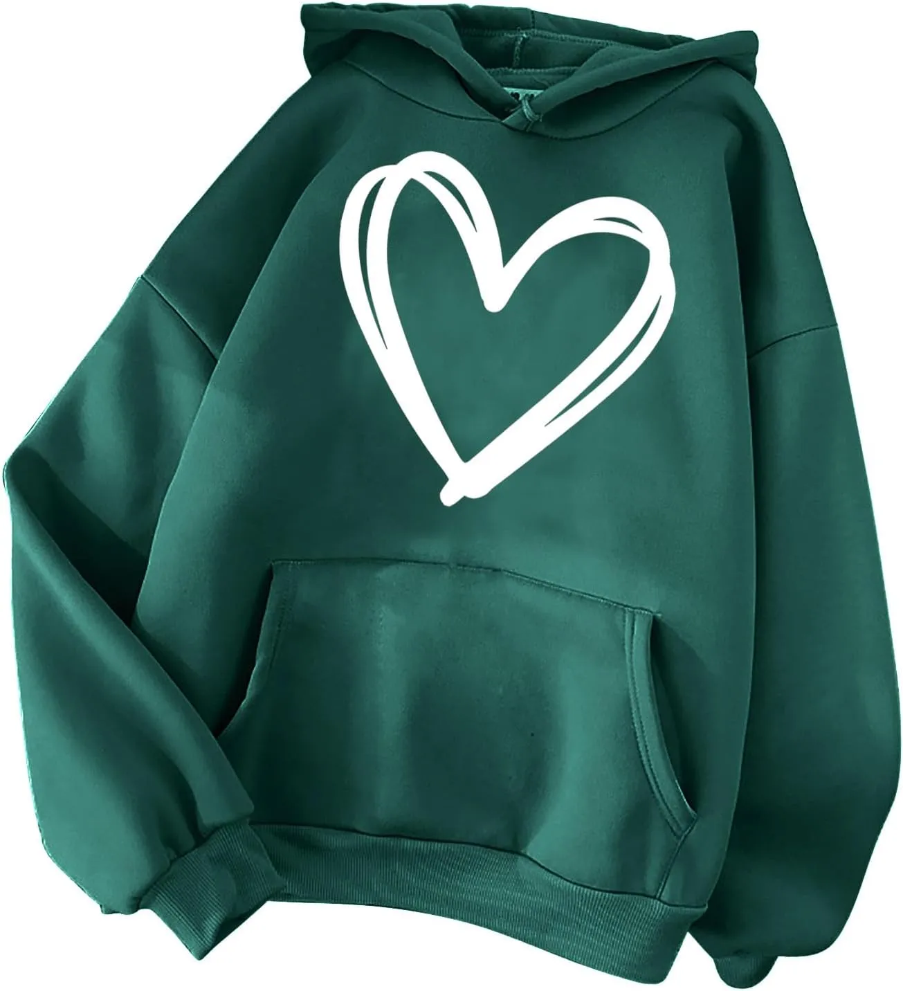 Womens Hoodies Cute Heart Graphic Sweatshirts Fashion Long Sleeve Pullover Teen Girls Casual Soft Tops Fall Outfits