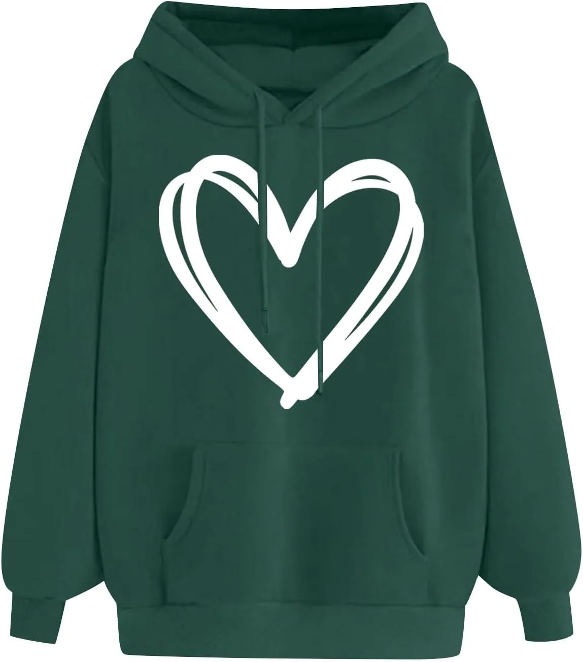 Womens Hoodies Cute Heart Graphic Sweatshirts Fashion Long Sleeve Pullover Teen Girls Casual Soft Tops Fall Outfits