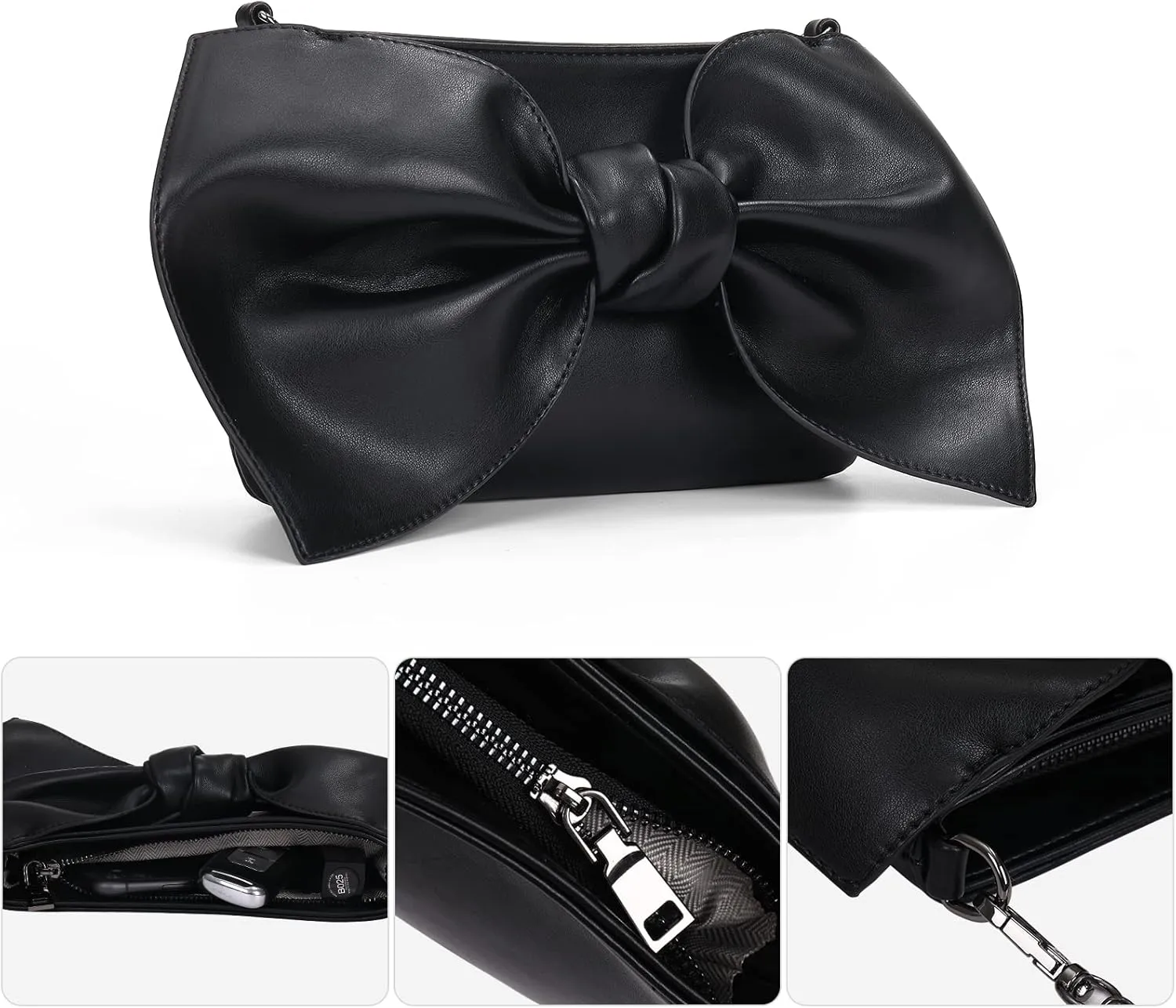 Womens Oversized Wristlet Clutch Evening Purse Little Crossbody Bags Vegan Leather Envelope Handbag Wrist Wallet