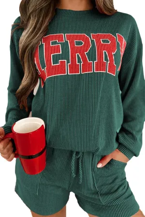 Womens Pajama Sets 2 Piece Pjs Sleepwear Soft Comfy Long Sleeve Top and Shorts Lounge Set Loungewear