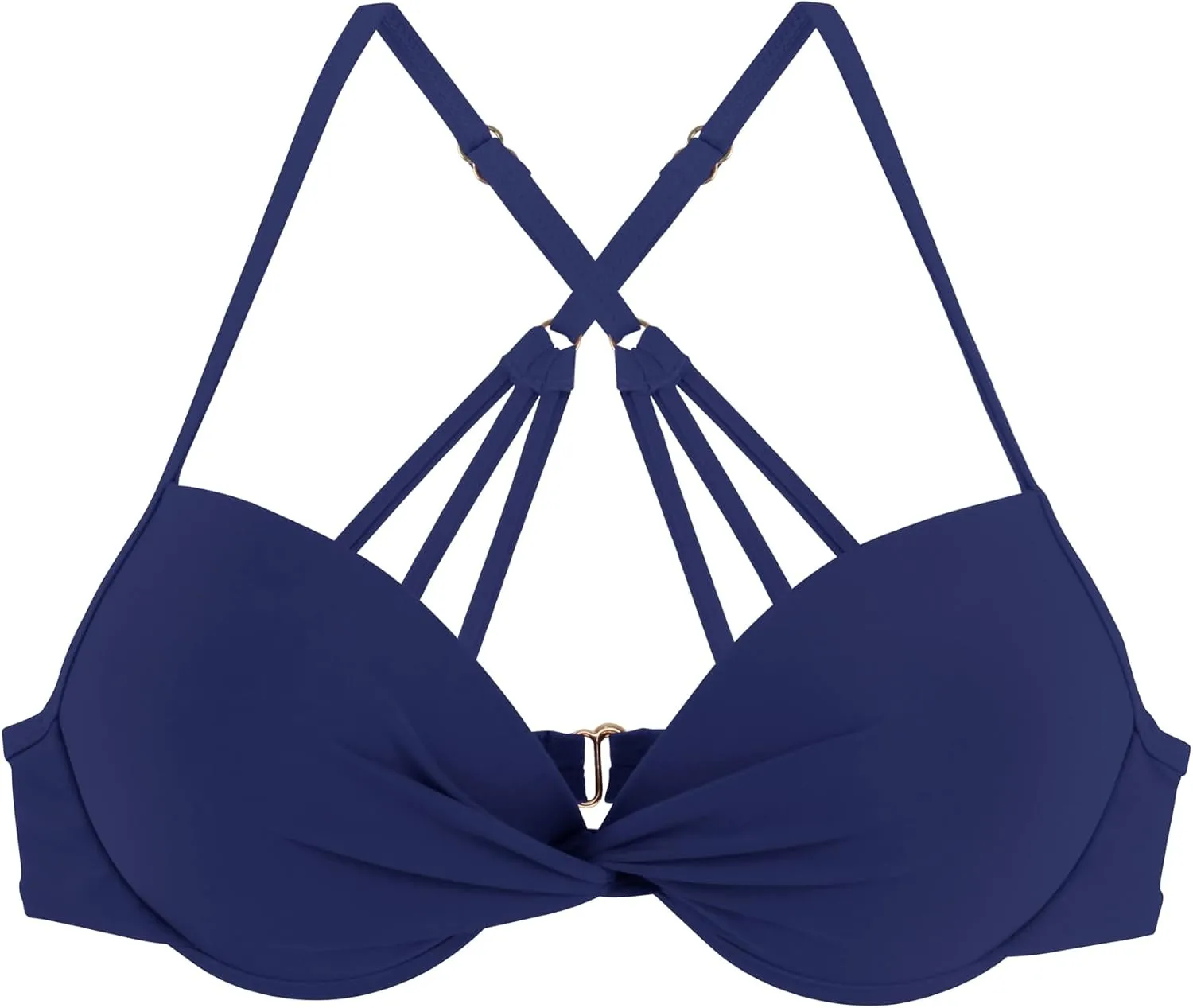 Women's Push Up Bikini Top Twist Front Underwire Molded Soft Pads Vintage Bikini Swimsuits Tops