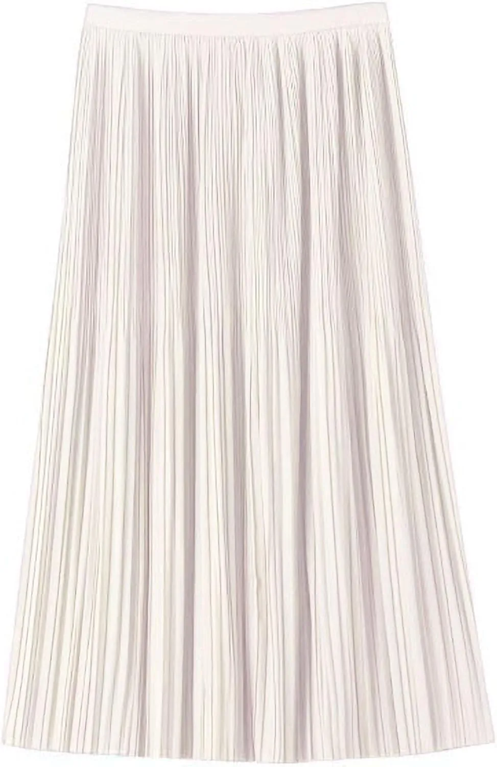 Women's Spring Summer Pleated Midi Skirts,Cool A-Line Swing Long Skirt,Soft Ladies Elastic High Waist Maxi Casual Skirt