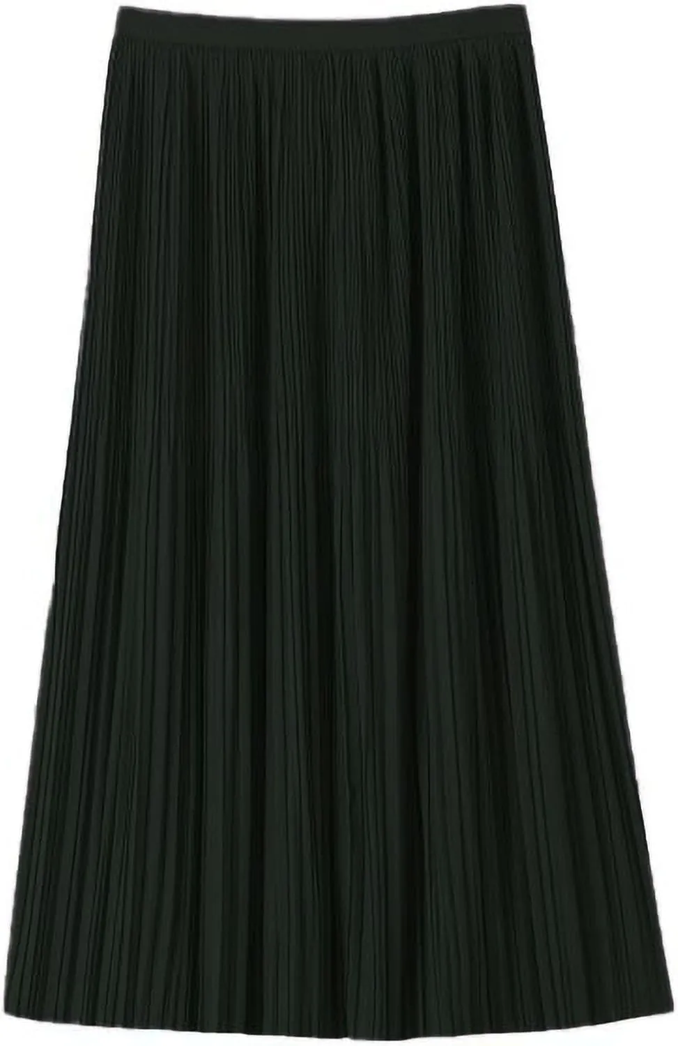 Women's Spring Summer Pleated Midi Skirts,Cool A-Line Swing Long Skirt,Soft Ladies Elastic High Waist Maxi Casual Skirt