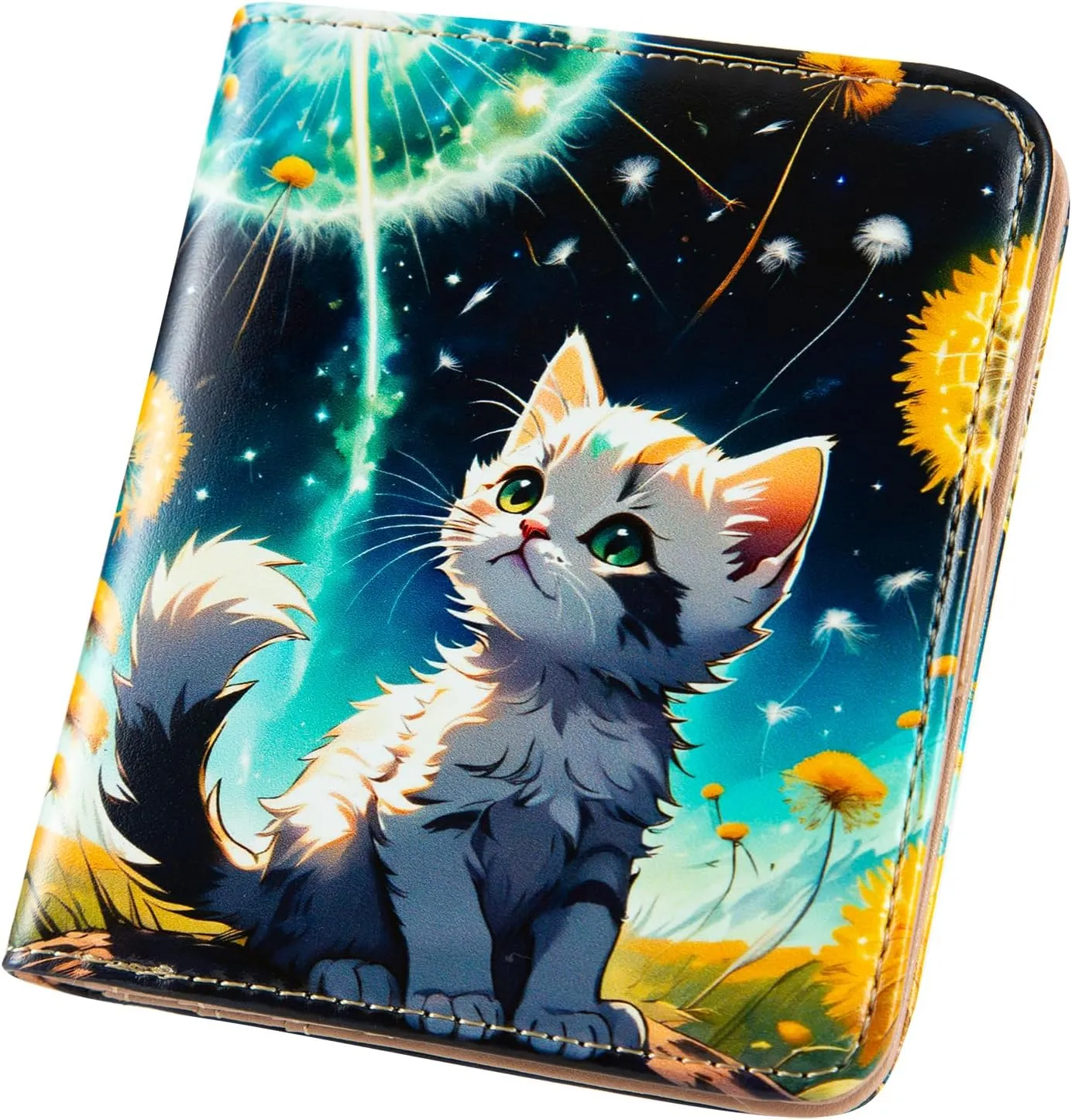 Womens Walle Rfid Blocking Small Compact Bifold Pocket Wallet Women travel mini wallet Ladies Purse with ID Window (Cats)
