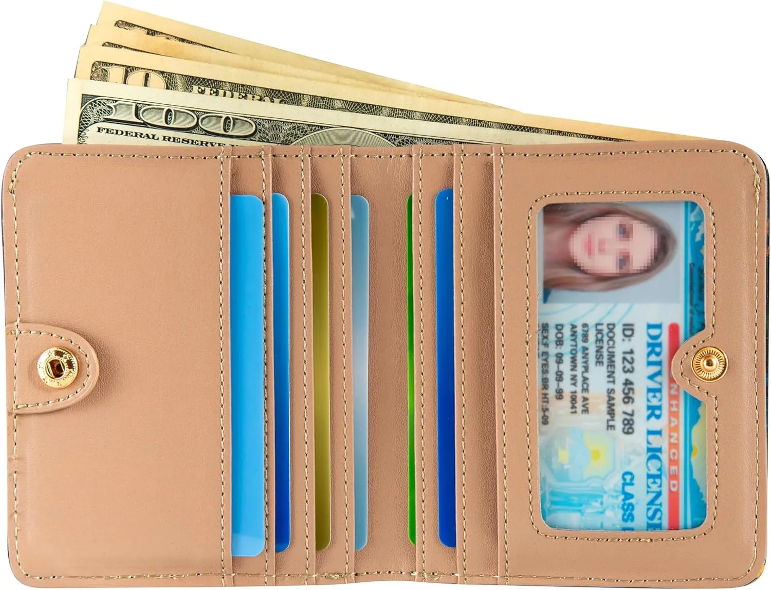 Womens Walle Rfid Blocking Small Compact Bifold Pocket Wallet Women travel mini wallet Ladies Purse with ID Window (Cats)