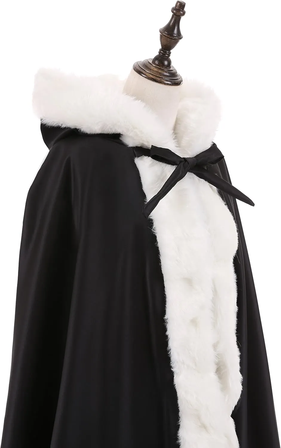 WOWBRIDAL Women's 57in Bridal Cape Wedding Cloak With Hand Muff Floor-length