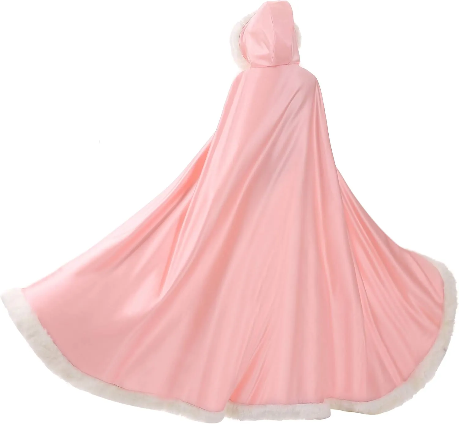 WOWBRIDAL Women's 57in Bridal Cape Wedding Cloak With Hand Muff Floor-length