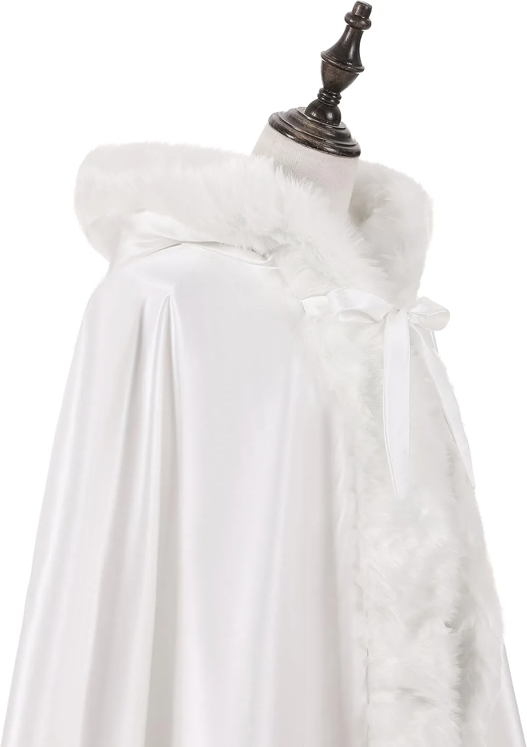 WOWBRIDAL Women's 57in Bridal Cape Wedding Cloak With Hand Muff Floor-length