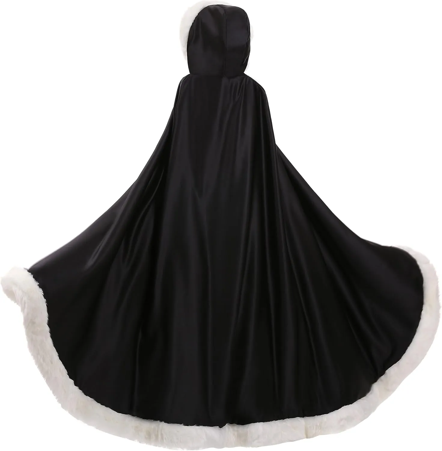 WOWBRIDAL Women's 57in Bridal Cape Wedding Cloak With Hand Muff Floor-length