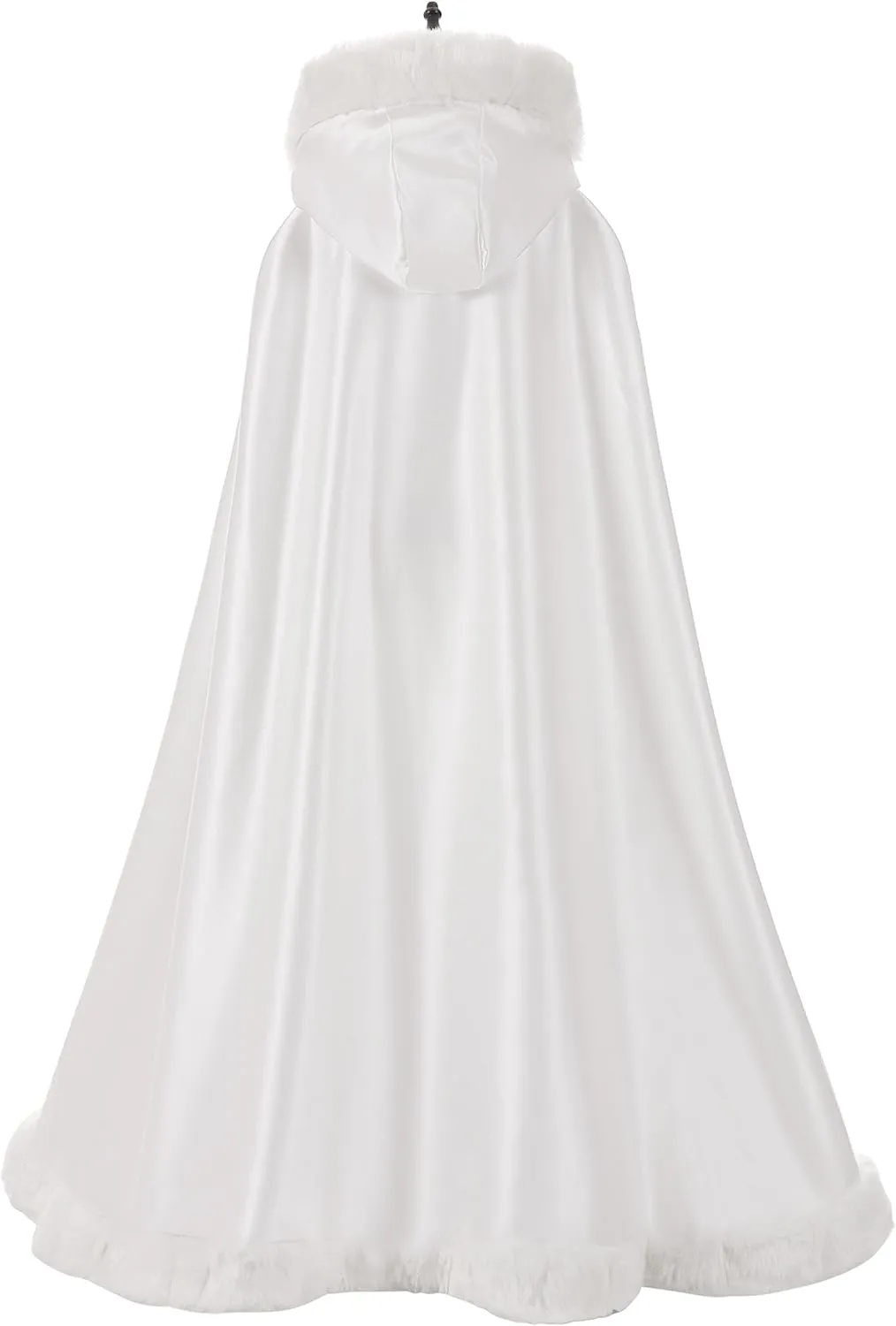 WOWBRIDAL Women's 57in Bridal Cape Wedding Cloak With Hand Muff Floor-length