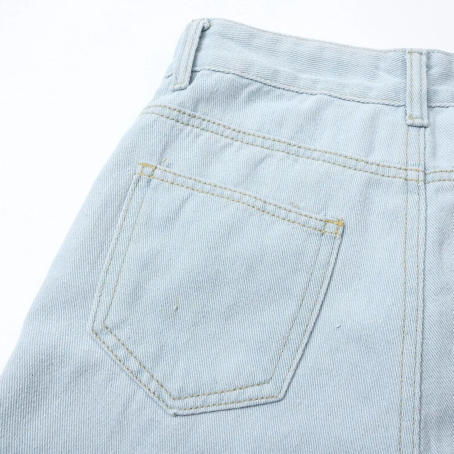 XOWRTE Women's High Waisted Wide Leg Jeans Slimming Drag Straight Leg with Vintage American Drop Pants Denim